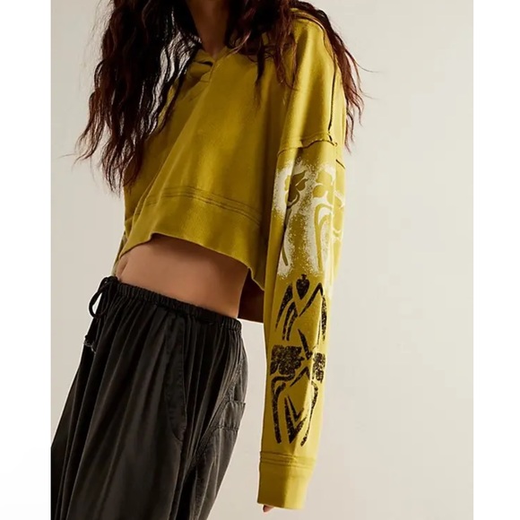 Free People Tops - NWOT FP We The Free Love Again Hoodie in Avocado Oil